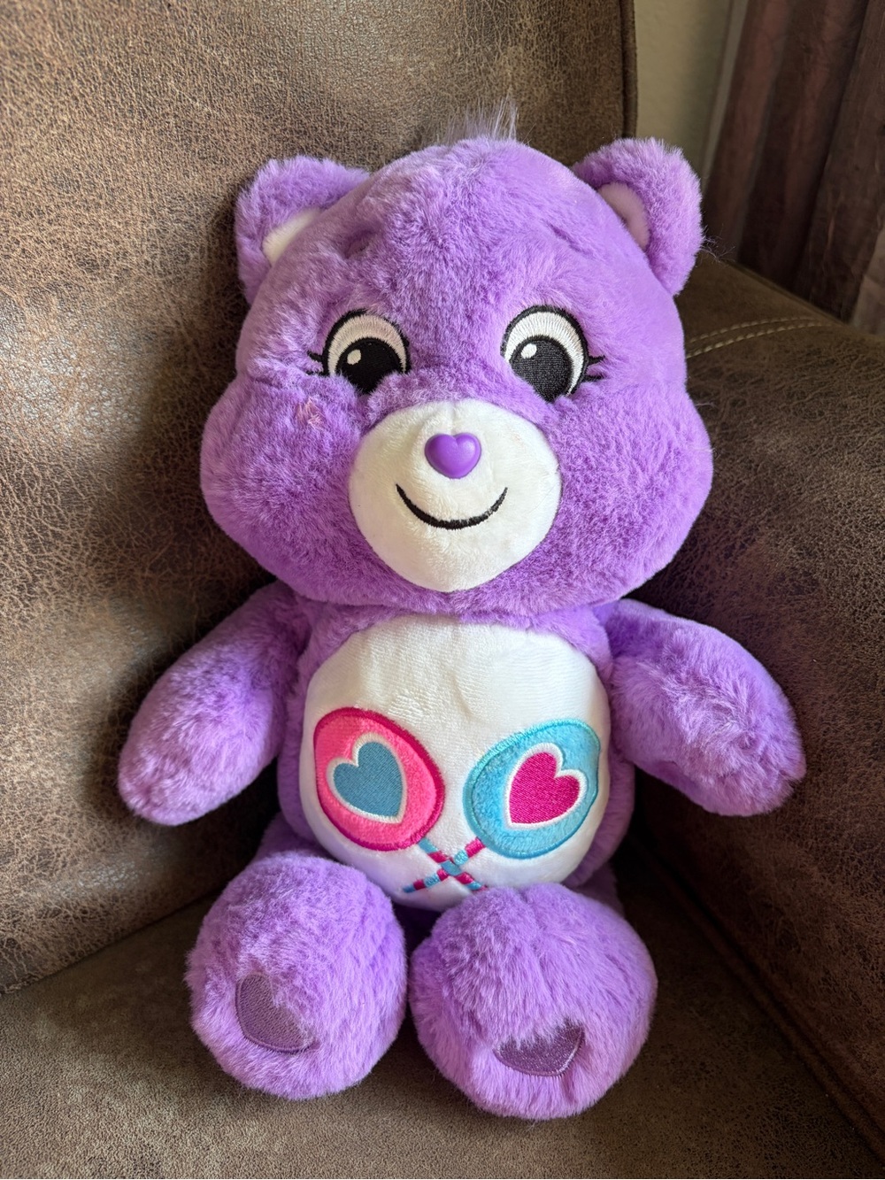 Purple Care Bears Share Bear 14" Plush Stuffed Animal Lollipops Candy 2020